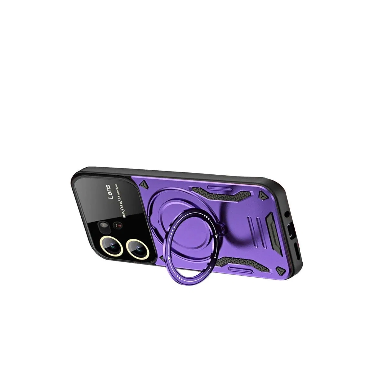 Vivo Y16 Kılıf Joy Lens Standlı Kapak - Mor görsel 2