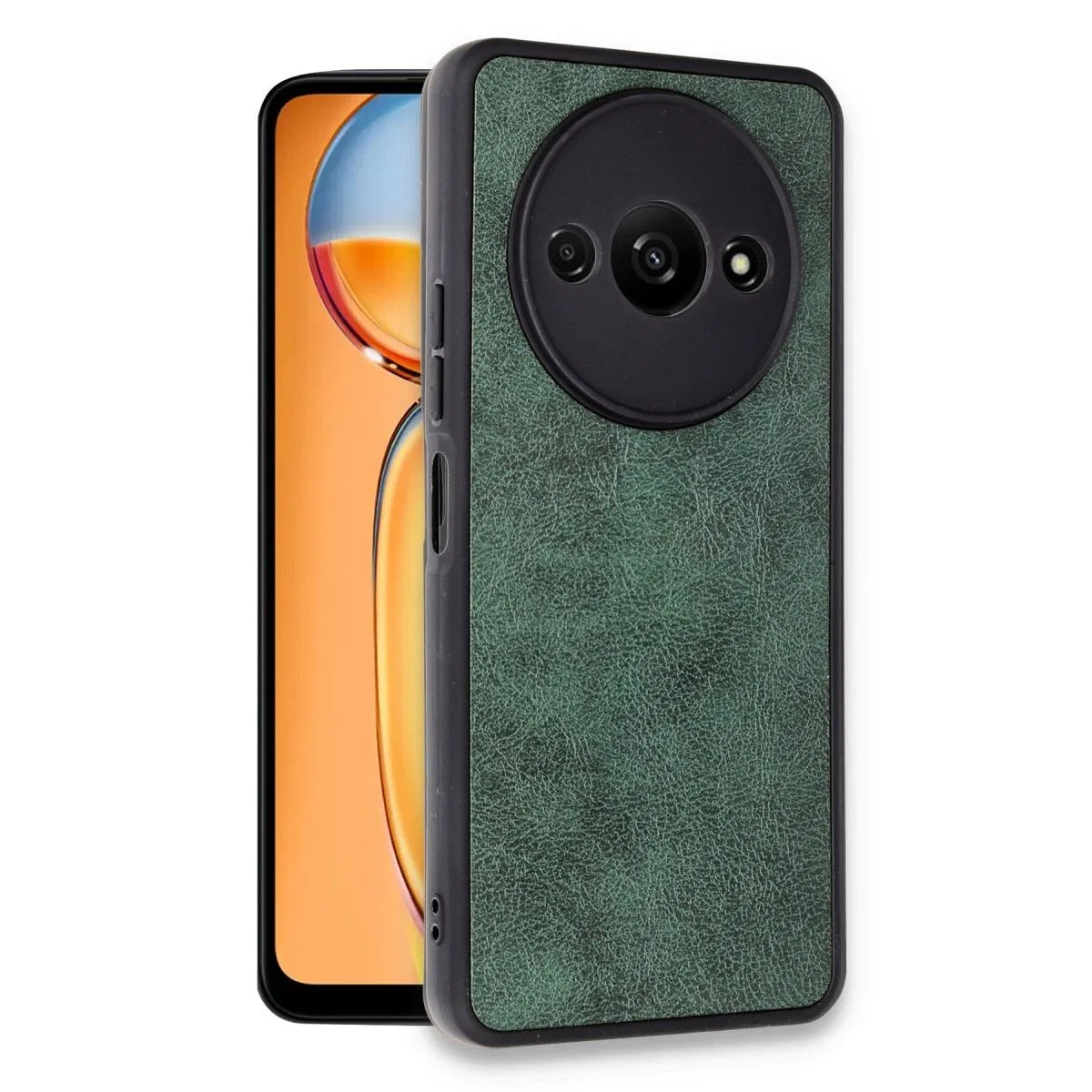Xiaomi Redmi A3 4g Kılıf Aras Deri Kapak - Koyu Yeşil görsel 2
