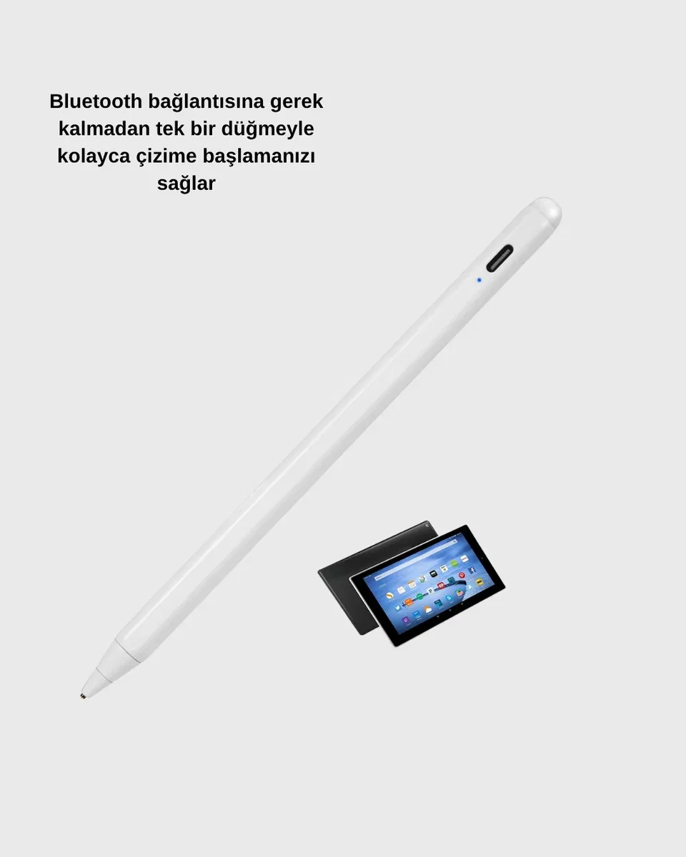 Type-C Şarjlı Dokunmatik Kalem – iPad, iPhone ve Android Uyumlu, Sessiz Çalışan görsel 4