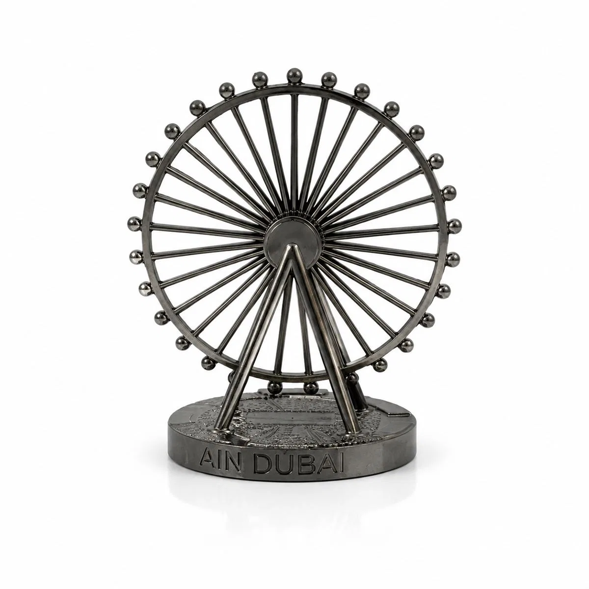 Büyük Metal Dönme Dolap Biblosu (Krom & Bakır) görsel 2