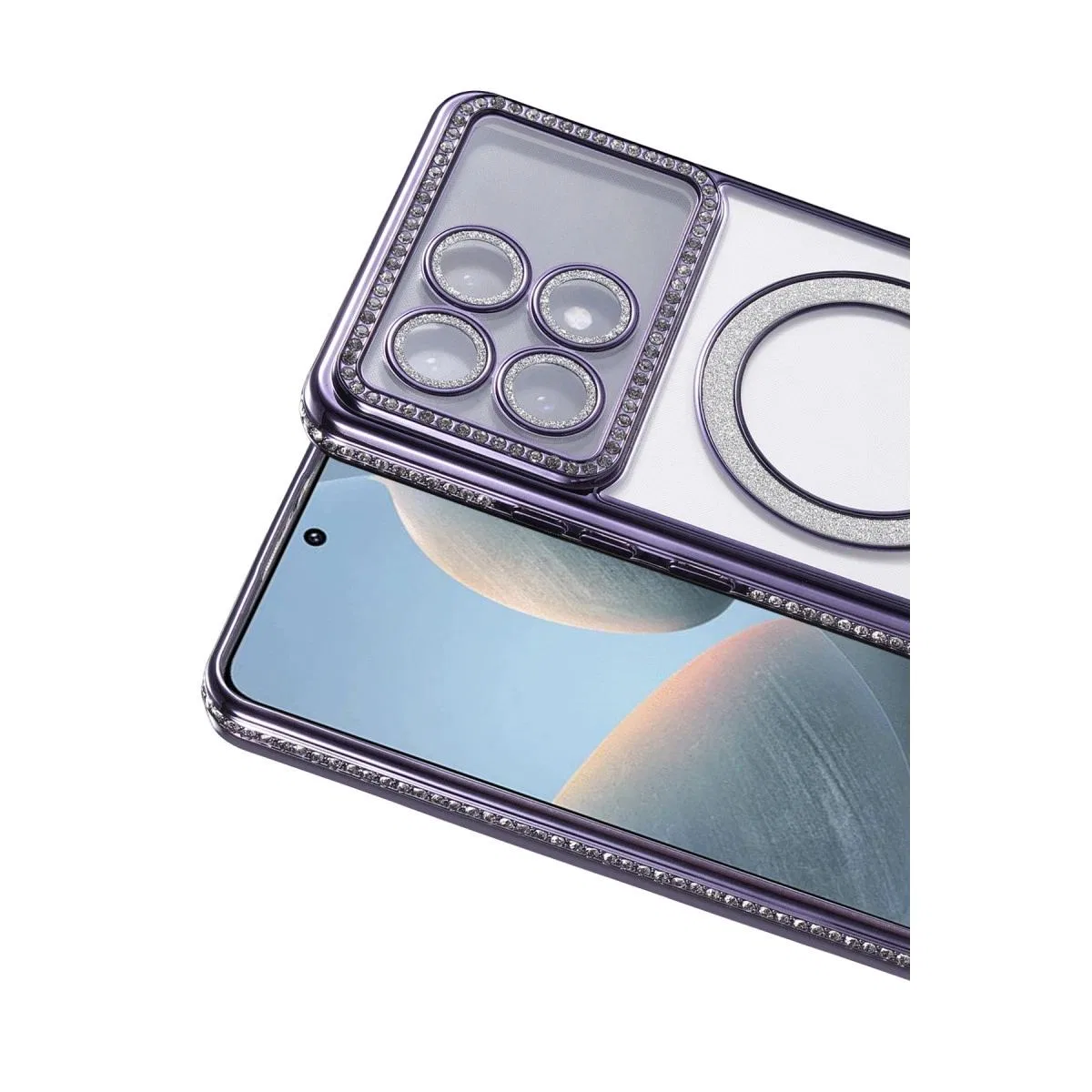 Xiaomi Poco X6 Pro Joke Simli Magneticsafe Kılıf - Derin Mor görsel 2