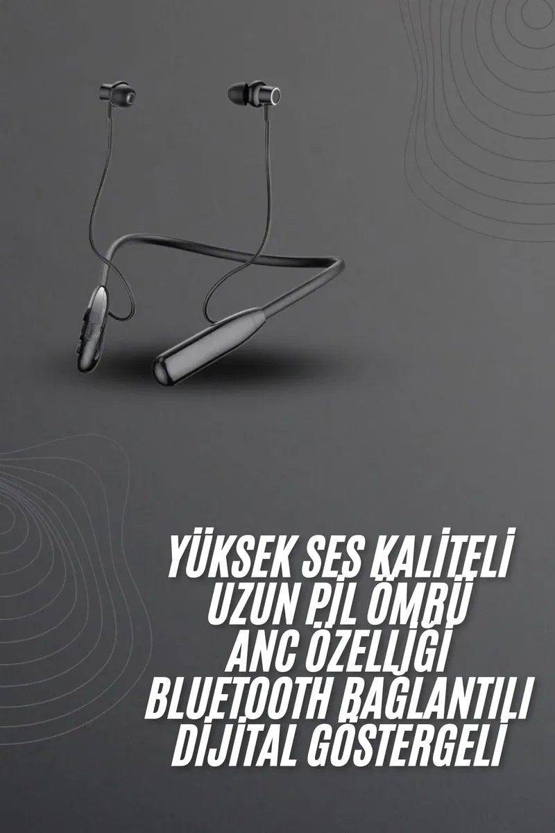 100 Saat Bluetooth Kulaklık Dijital Göstergeli ANC Özelliği Kablolu görsel 2