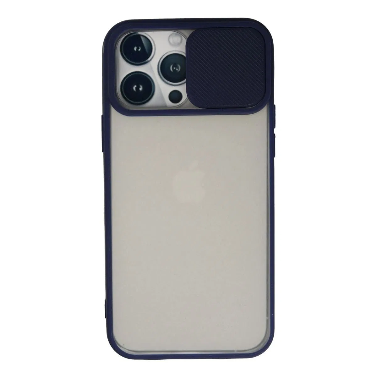 Apple İphone 13 Pro Max Kılıf Palm Buzlu Kamera Sürgülü Silikon - Lacivert