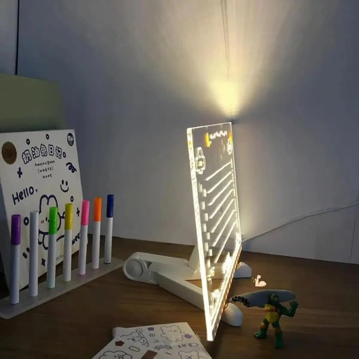 Led Aydınlatmalı Yazı Ve Çizim Tahtası - Büyük Boy 30x20 Cm görsel 2