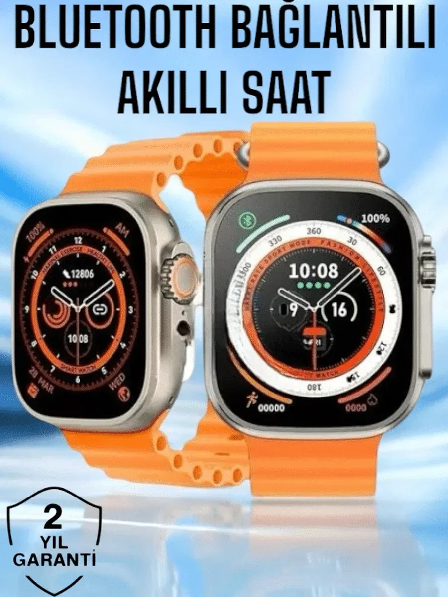 Yeni Nesil Ultra Akıllı Saat Titreşimli, Uyku & Sağlık Takibi, Çift Kordon görsel 2