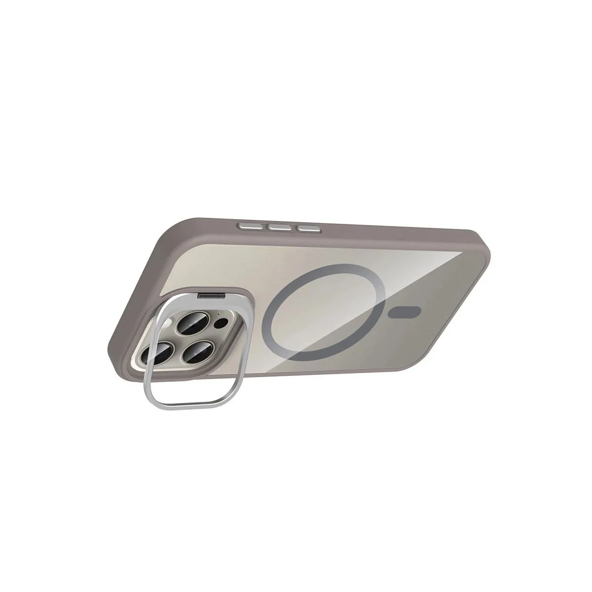 Joko Apple İphone 15 Pro Max Remim Lensli Magsafe Standlı Kapak - Titan Gri görsel 3