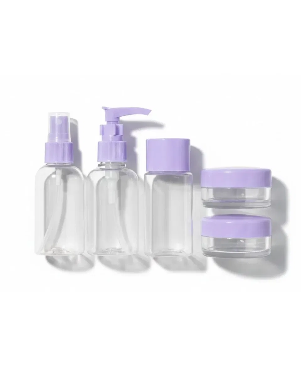 5 Parça Şeffaf Seyahat Kozmetik Seti 30 ml görsel 4