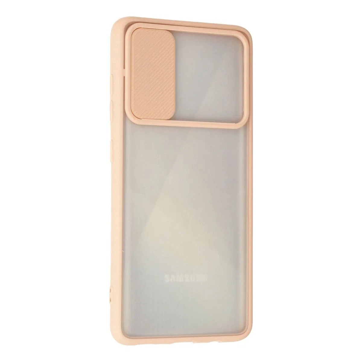 Samsung Galaxy A71 Kılıf Palm Buzlu Kamera Sürgülü Silikon - Pembe görsel 3