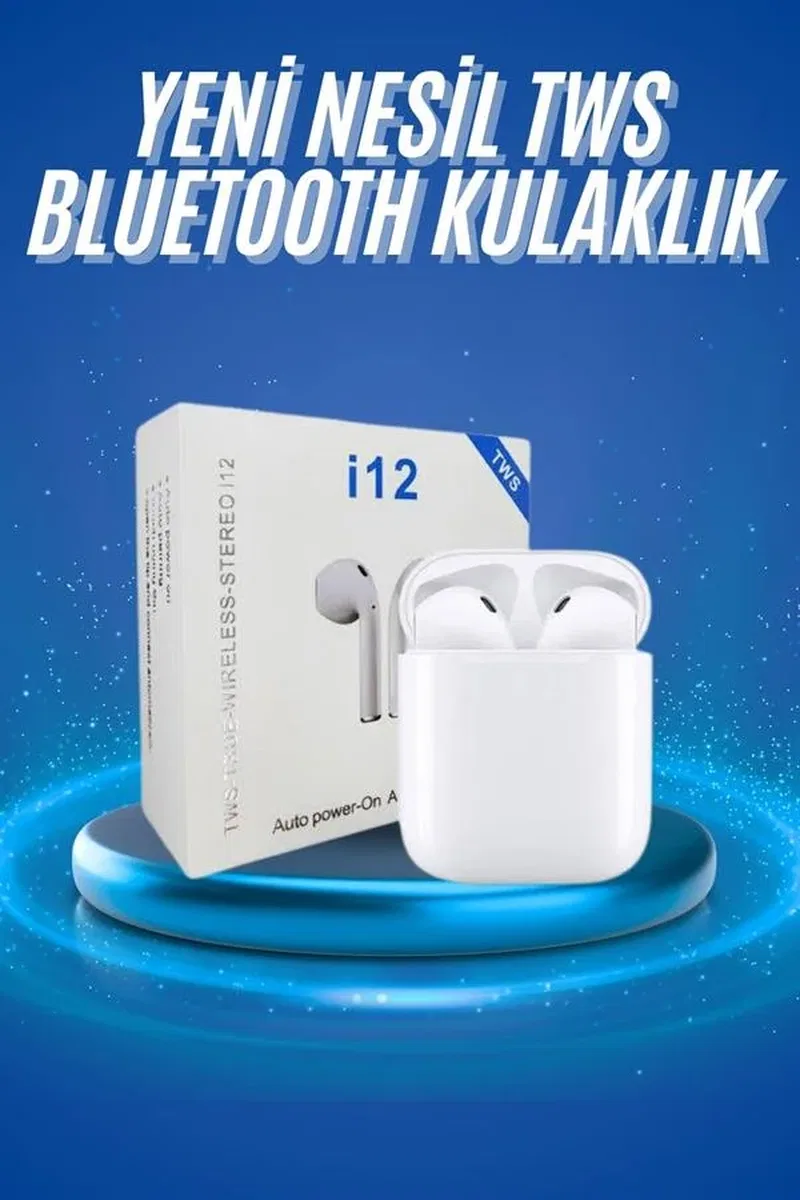 Kablosuz Bluetooth Kulaklık Yeni Nesil Android ve İOS Uyumlu Kulaklık Beyaz görsel 2