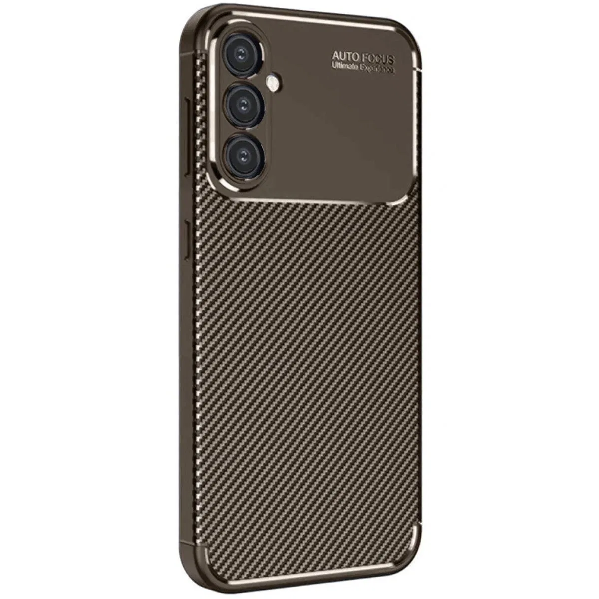 Samsung Galaxy A16 5g Kılıf Auto Focus Karbon Kapak - Kahverengi