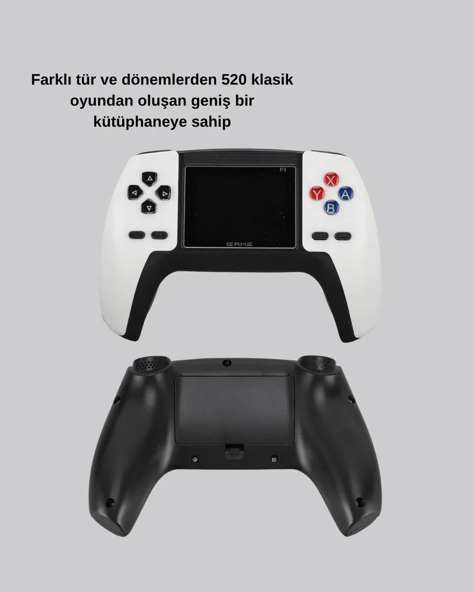 520 Klasik Oyunlu P5™ ControllerView Retro Konsol – Şarjlı, Ergonomik Tasarım görsel 4