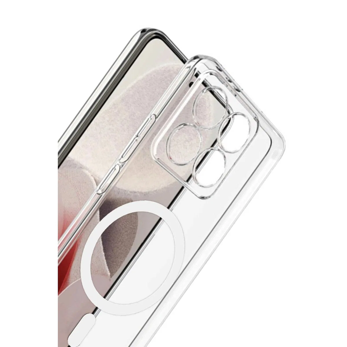Xiaomi Mi 14t Pro Combo Sert Şeffaf Magsafe Kapak - Şeffaf görsel 3