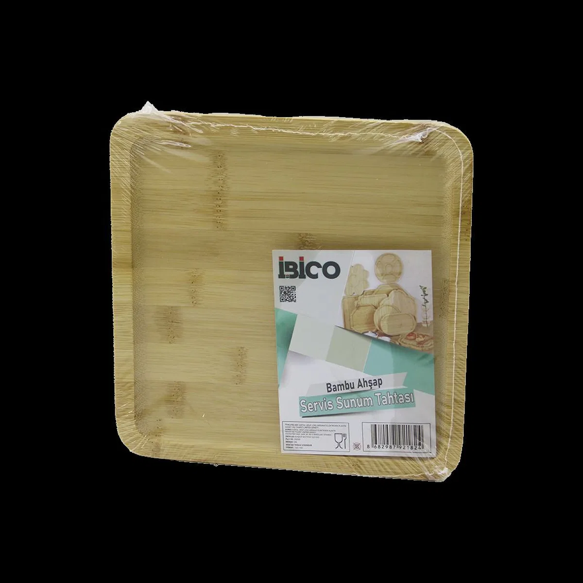 Kare Bambu Ahşap Mini Servis Tepsisi 20x20x1. 4 cm görsel 2