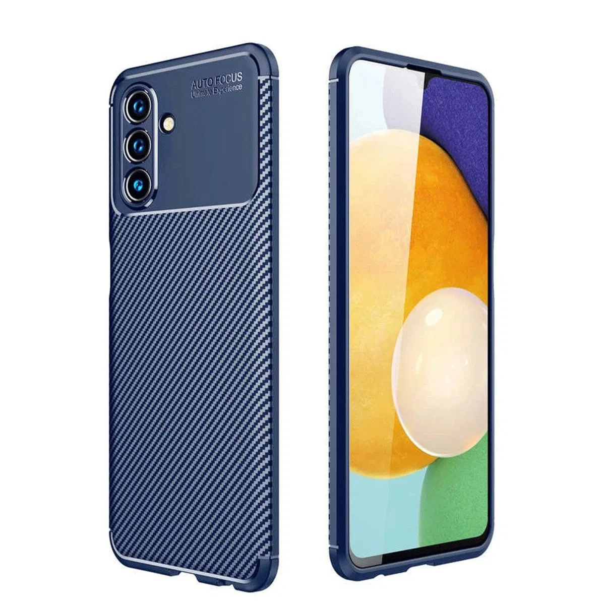 Samsung Galaxy A56 Kılıf Auto Focus Karbon Kapak - Lacivert görsel 2