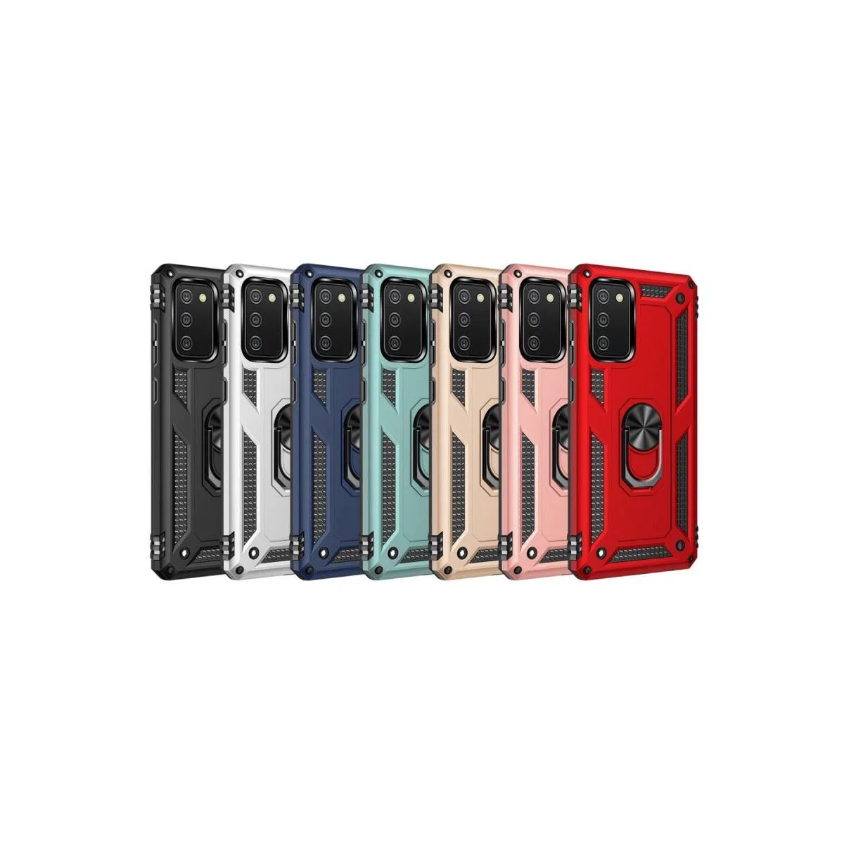 Samsung Galaxy A03s Kılıf Sofya Yüzüklü Silikon Kapak - Rose görsel 4