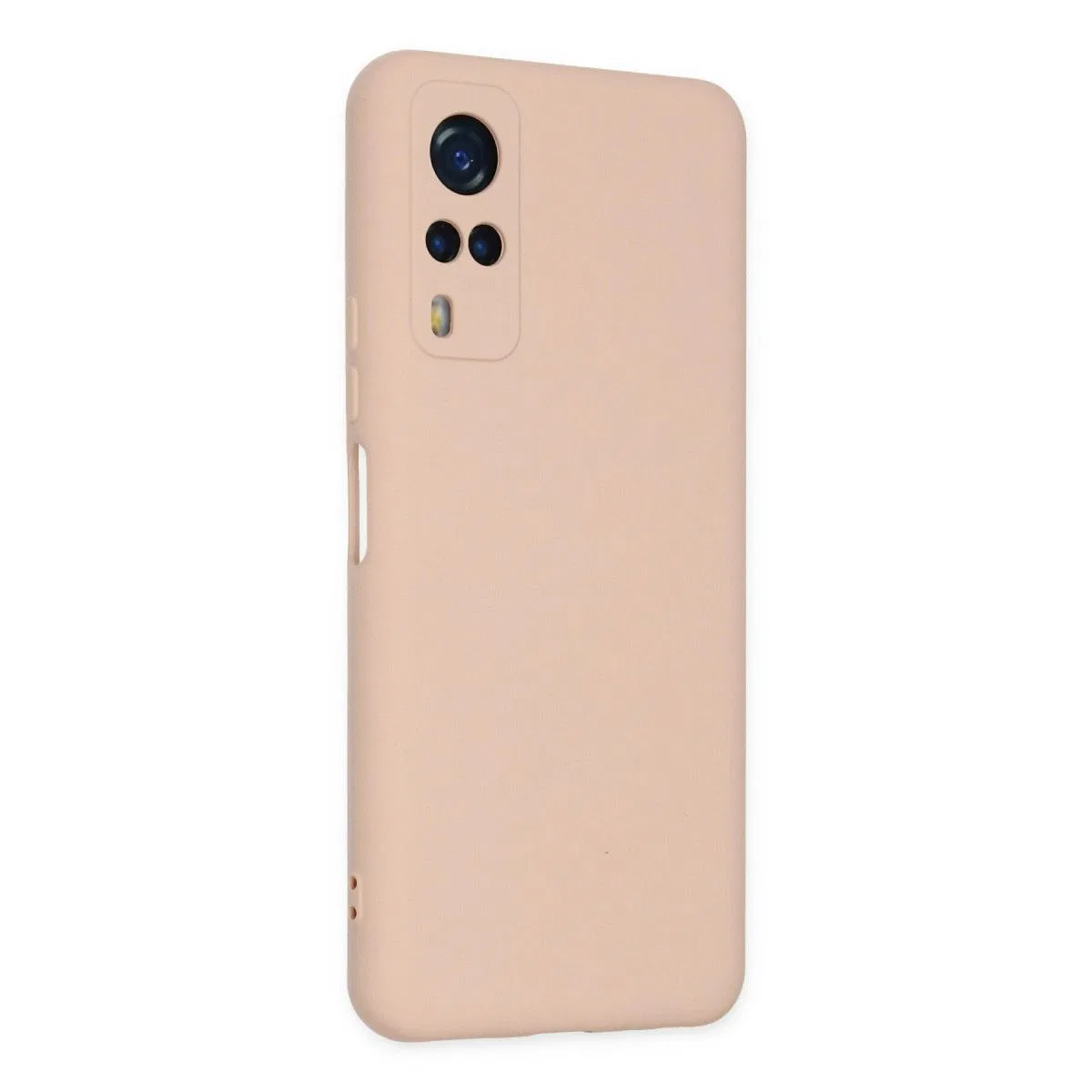 Vivo Y53s Kılıf Nano İçi Kadife Silikon - Pudra görsel 3