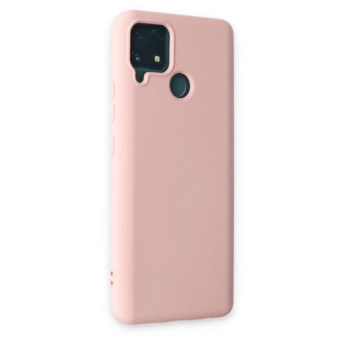 Realme C15 Kılıf Nano İçi Kadife Silikon - Pudra görsel 2