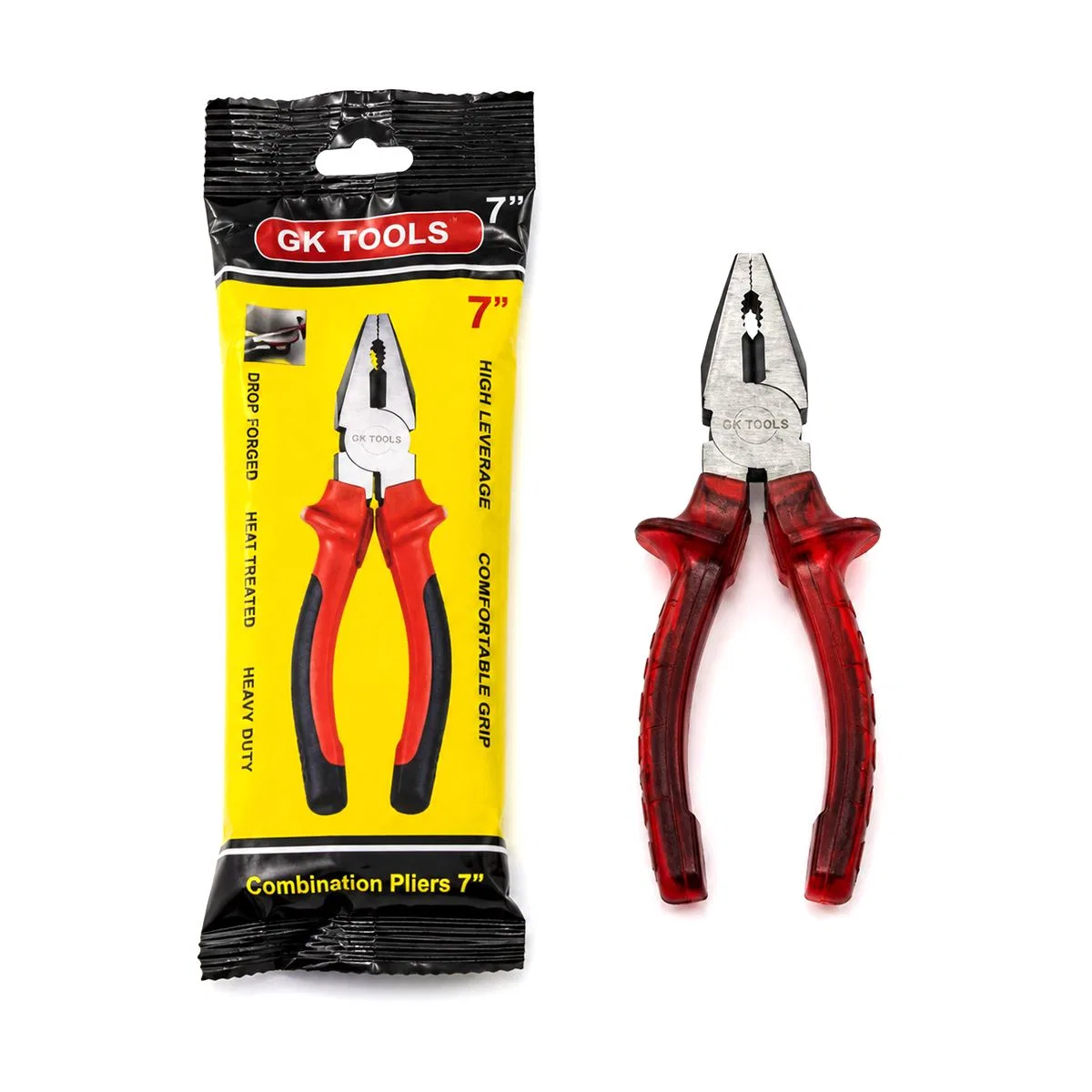 Saplı Pense 180 mm (7") Kırmızı Şeffaf görsel 2
