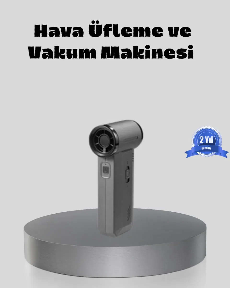 Şarjlı 130000 RPM Hava Üflemeli ve Vakumlu Araç Ev Temizlik Makinesi