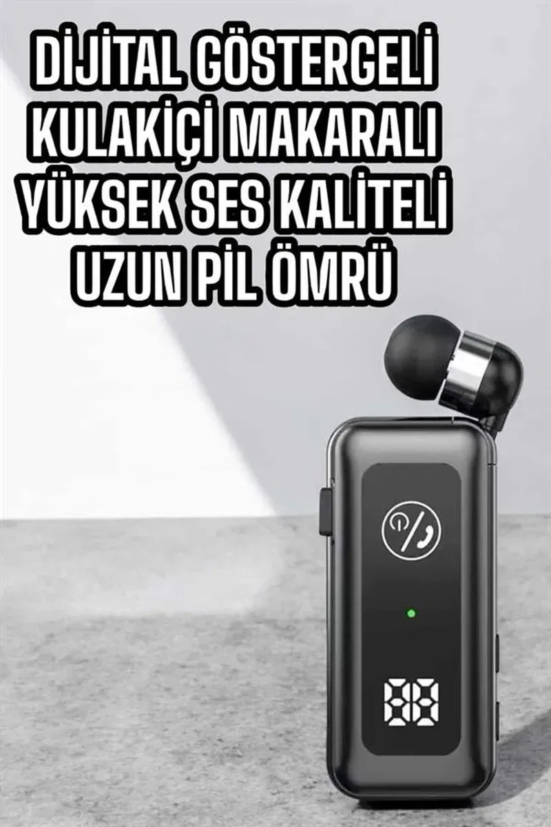 Kablolu Bluetooth Kulaklık Kulak İçi Stereo Mikrofonlu Dijital Göstergeli görsel 3