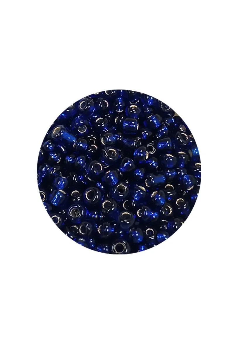 Dökme Cam Kum Boncuk (8/0) 3 mm - 60 Gram - Şeffaf Lacivert - BNC207 görsel 2