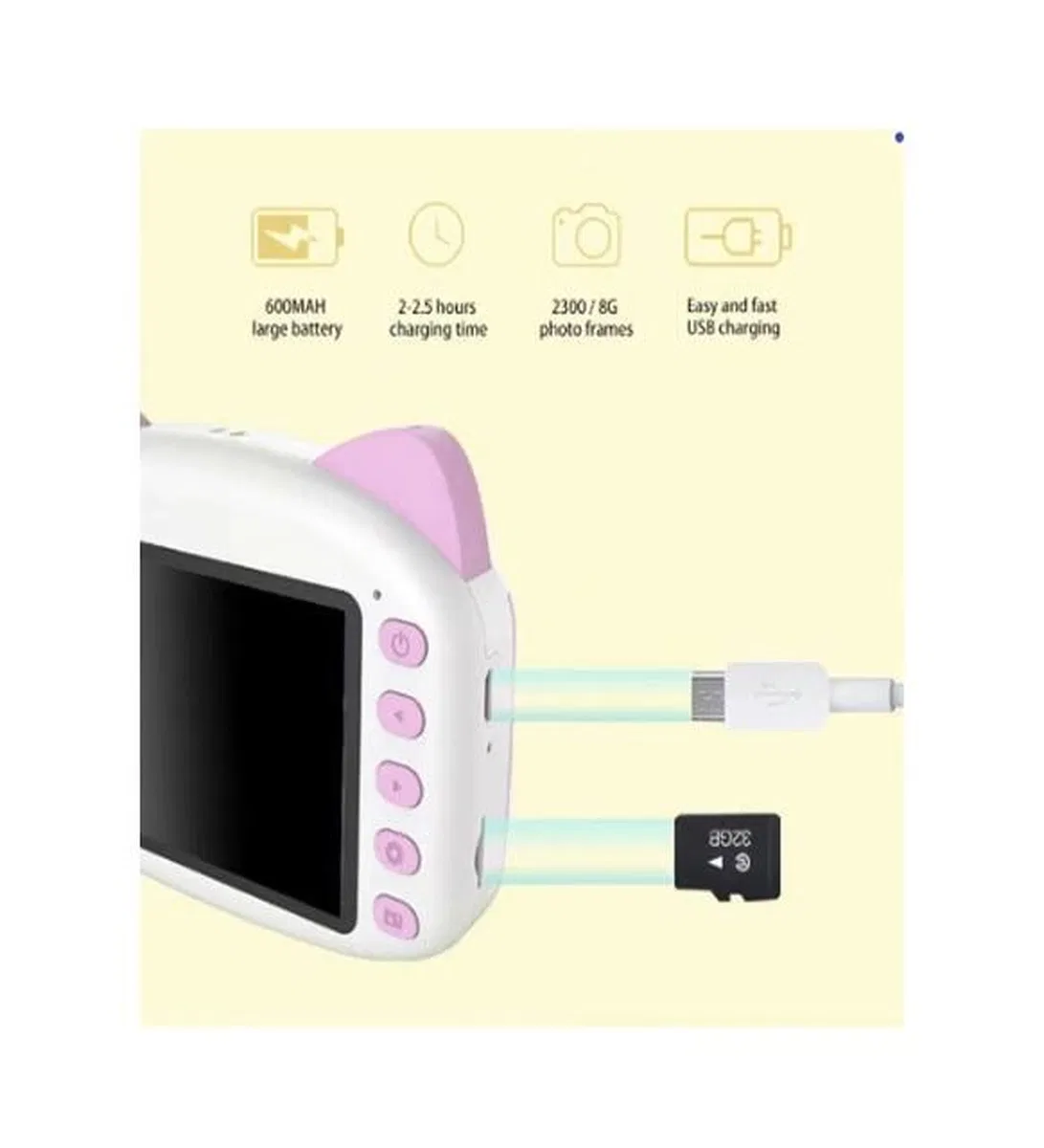 X900 Dijital Çocuk Fotoğraf Makinesi Selfie Kamera 3. 5 İnç Dijital Çocuk Kamerası 1080p (mavi) görsel 6