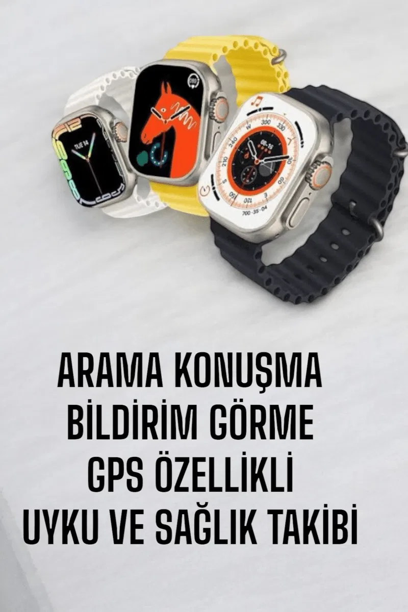 45 MM Gri Kasa Ultra Akıllı Saat Sesli Görüşme, Sağlık Takibi, Suya Dayanıklı görsel 5