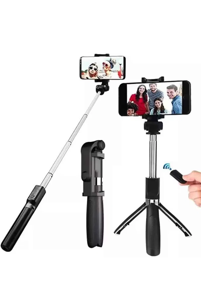 Selfie Çubuğu Tripod Bluetooth Kumandalı Selfie Çubuğu Telefon Tutucu görsel 2