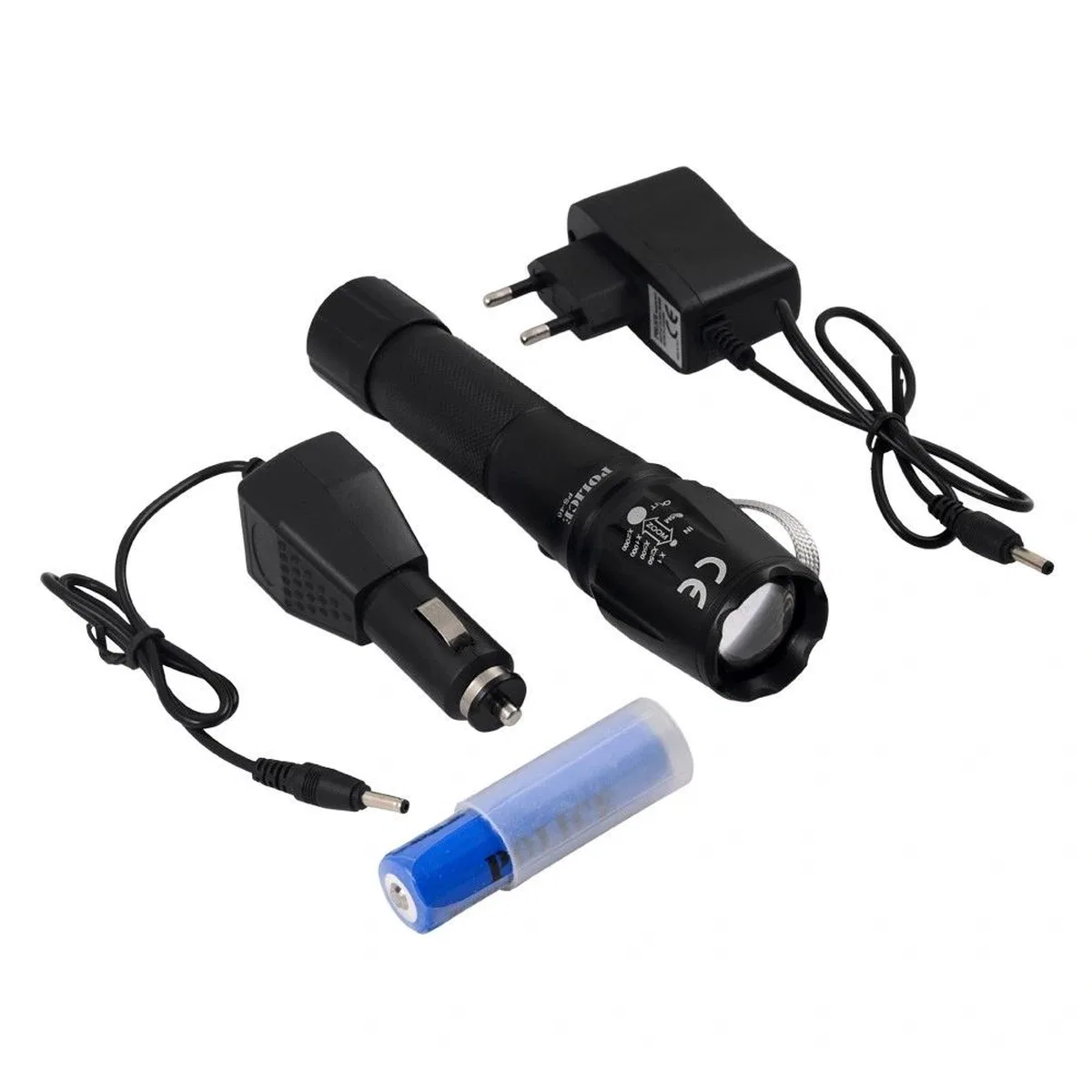 Ps-46 Xml-t6 Led El Feneri İle 500 Metreye Kadar Aydınlatma Sağlayın 5 Modlu Çalışma, 18650 Pil Ve Kalem Pil Desteği, Araç Ve Duvar Şarj Cihazıyla Eksiksiz Set. Hemen İnceleyin görsel 2