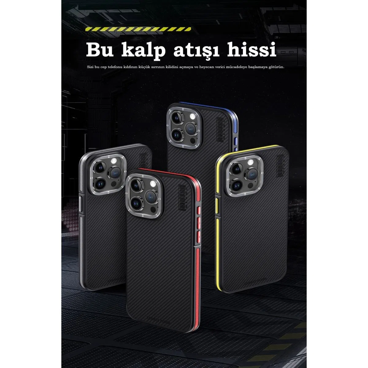 Joko Apple İphone 15 Pro Kılıf Aramid 600d Kevlar Karbon Fiber Magsafe Kapak - Kırmızı görsel 4