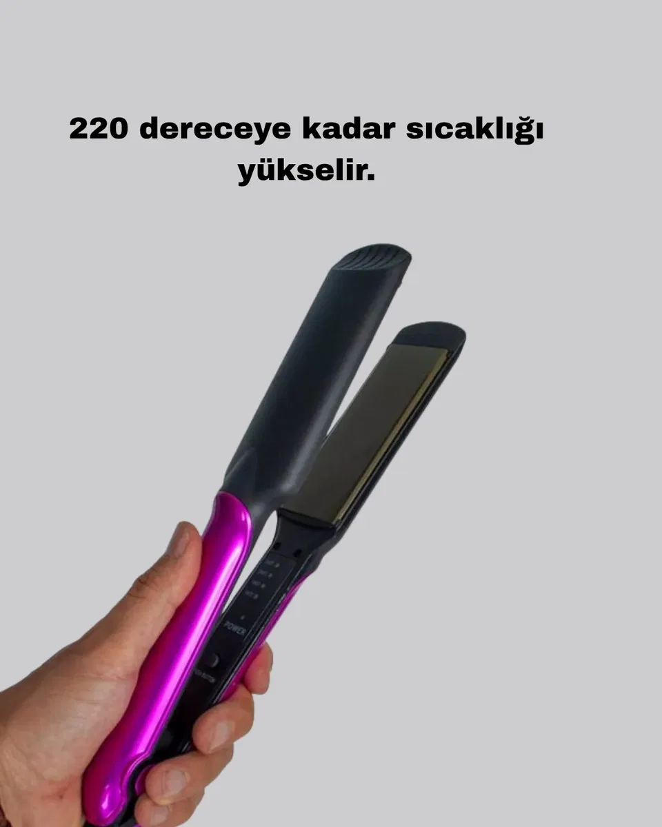 Profesyonel İyon Teknolojili Saç Düzleştirici – 220°C Hızlı Isınma ve LED Ekranlı Tasarım görsel 4