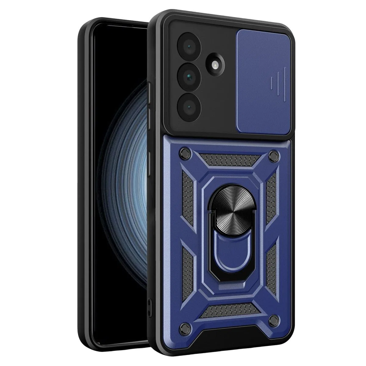 Samsung Galaxy A37 5g Pars Lens Yüzüklü Silikon - Lacivert
