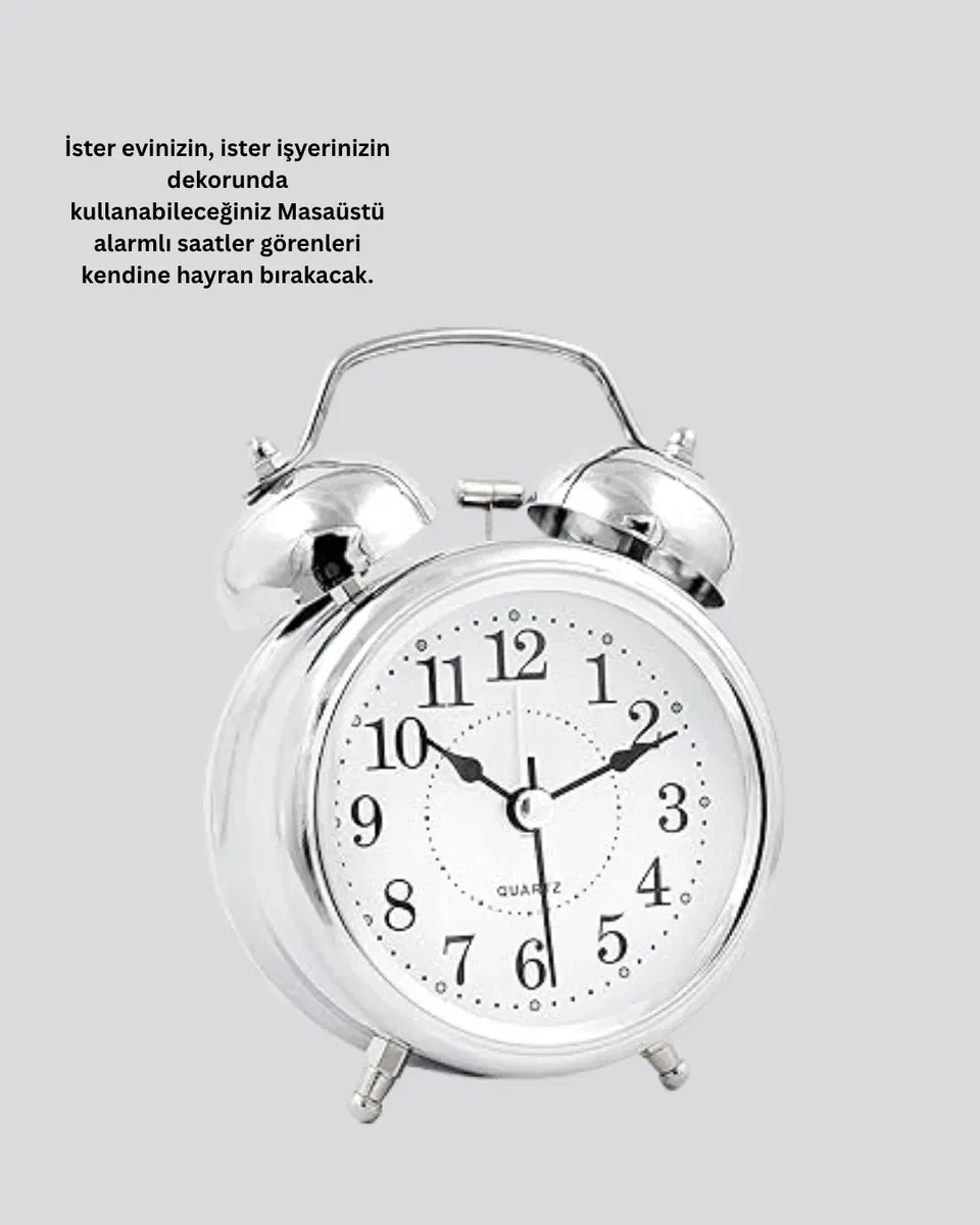 Dekoratif Gümüş Saat görsel 4