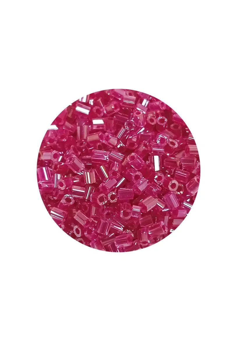 Kesme Cam Boncuk 2mm - 60 Gram - Şeffaf Koyu Pembe - BNC394 görsel 2