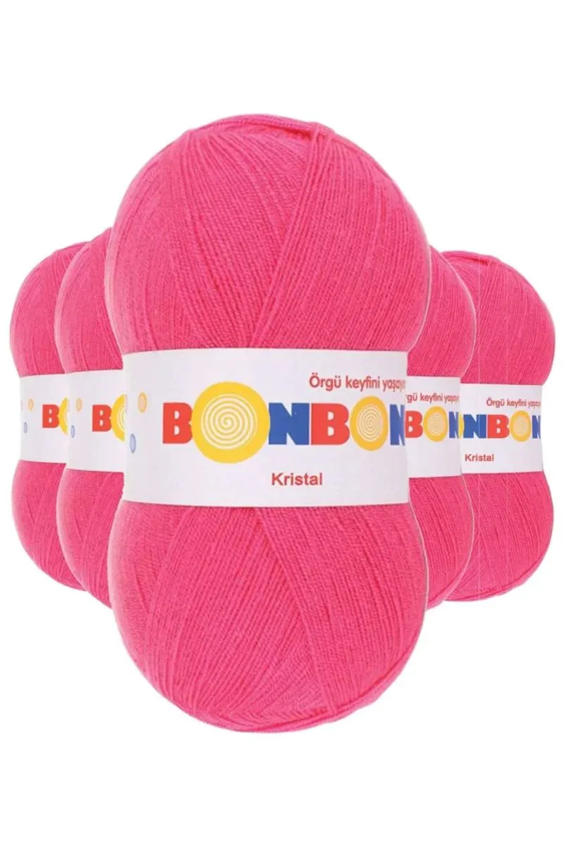 5 Adet Kristal El Örgü Lif İpi Orkide Pembe 98319 - bonbon mudanis