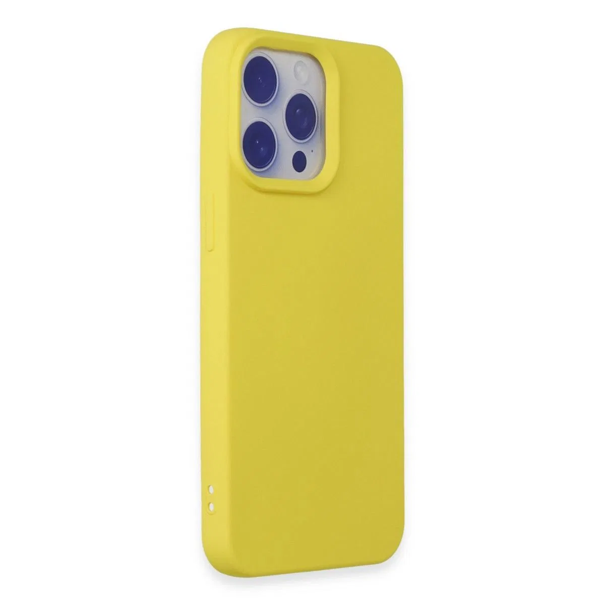Apple İphone 15 Pro Max Kılıf Nano İçi Kadife Silikon - Sarı görsel 2