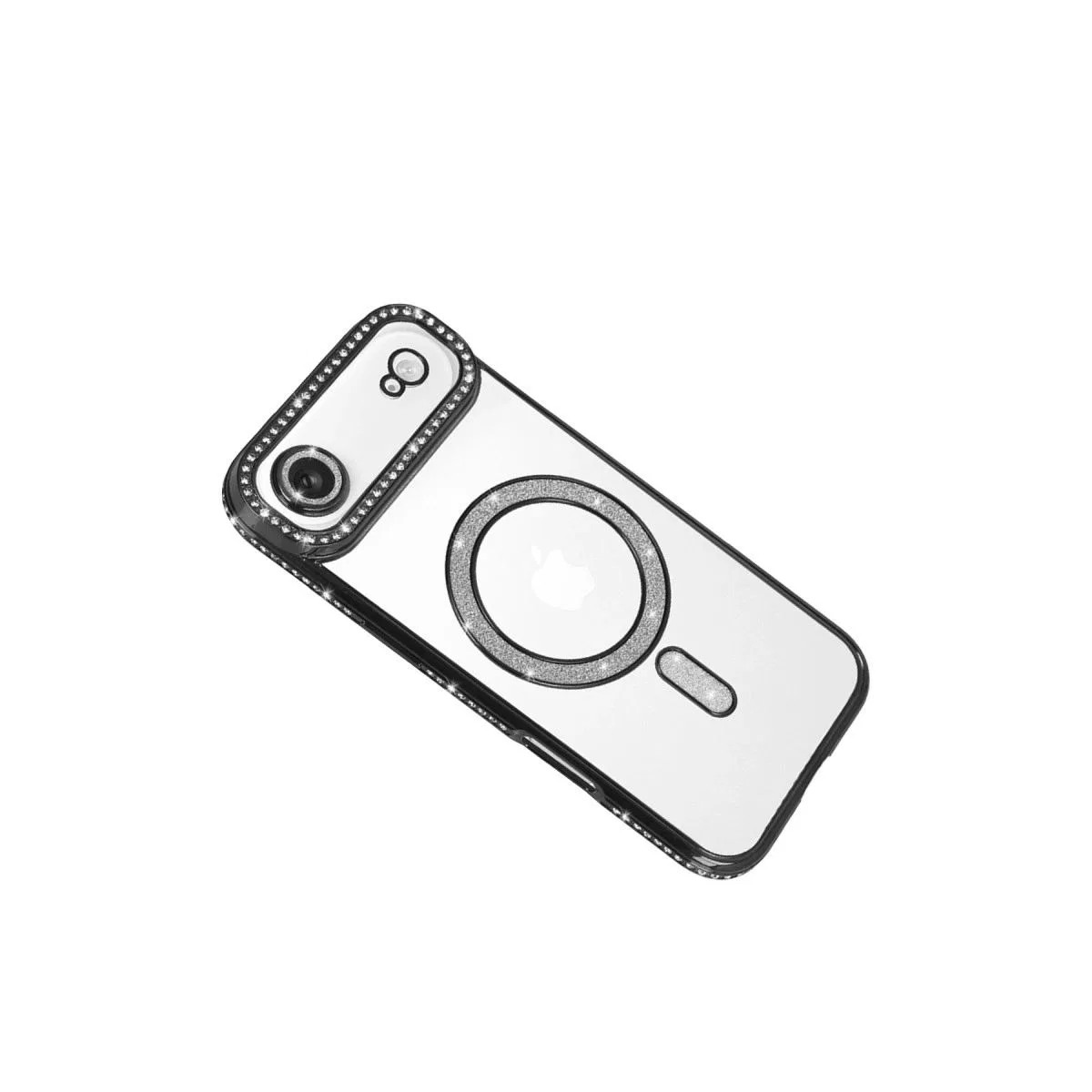 Apple İphone 17 Air Joke Simli Magneticsafe Kılıf - Siyah görsel 3