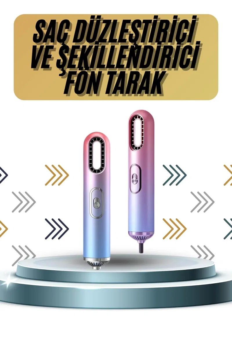 Profesyonel Yeni Nesil 3 Başlıklı Saç Kurutma ve Fön Tarak Saç Şekillendirme