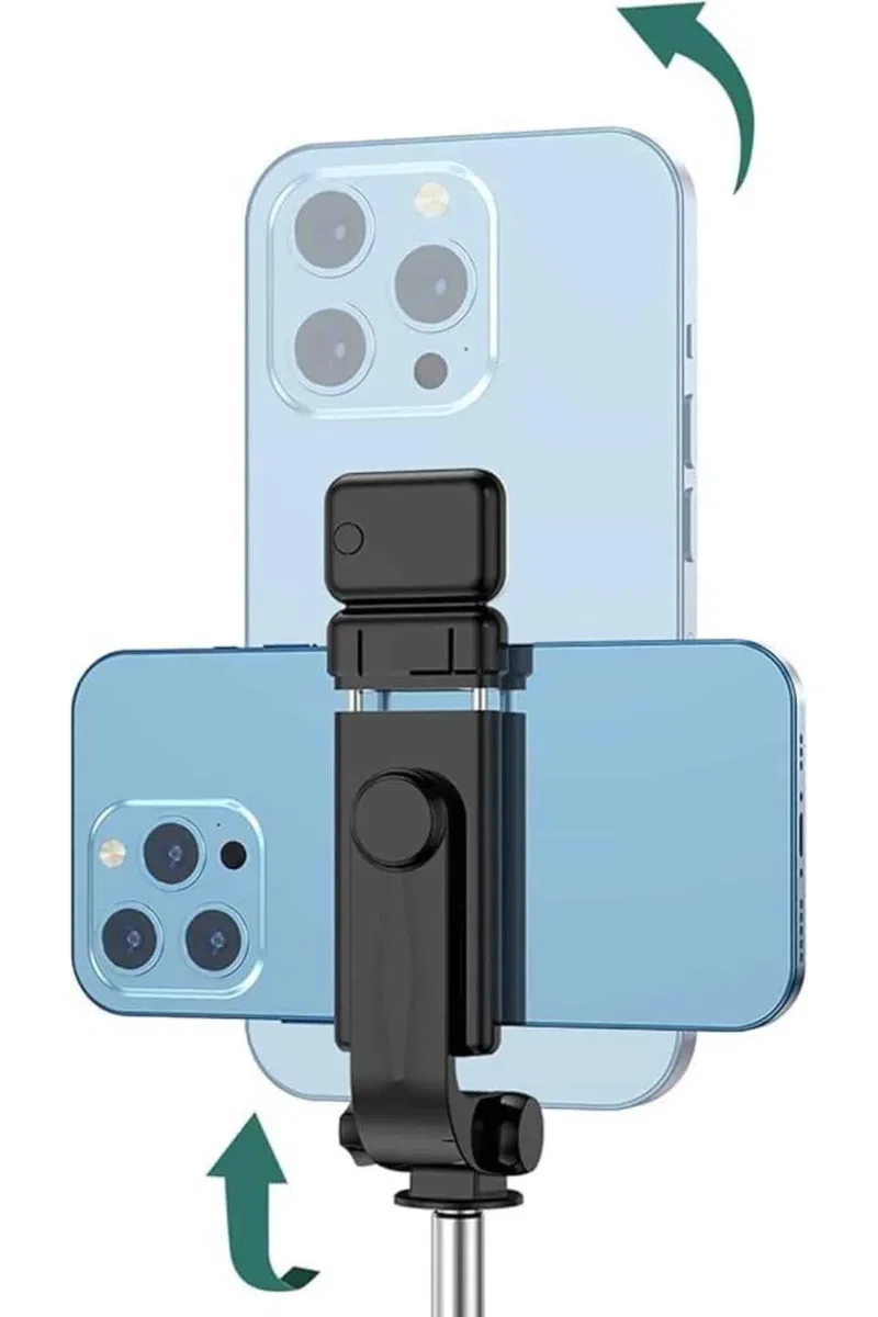 Tripod Selfie Çubuğu Bluetooth Kumandalı Kablosuz Led Işıklı görsel 2