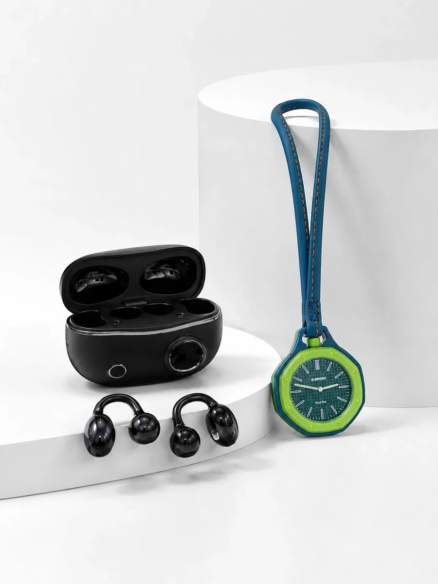 Yeşil Çanta Charm Saat ve Kablosuz Bluetooth Kulaklık İkili Kampanya Seti Günlük Kullanım görsel 4