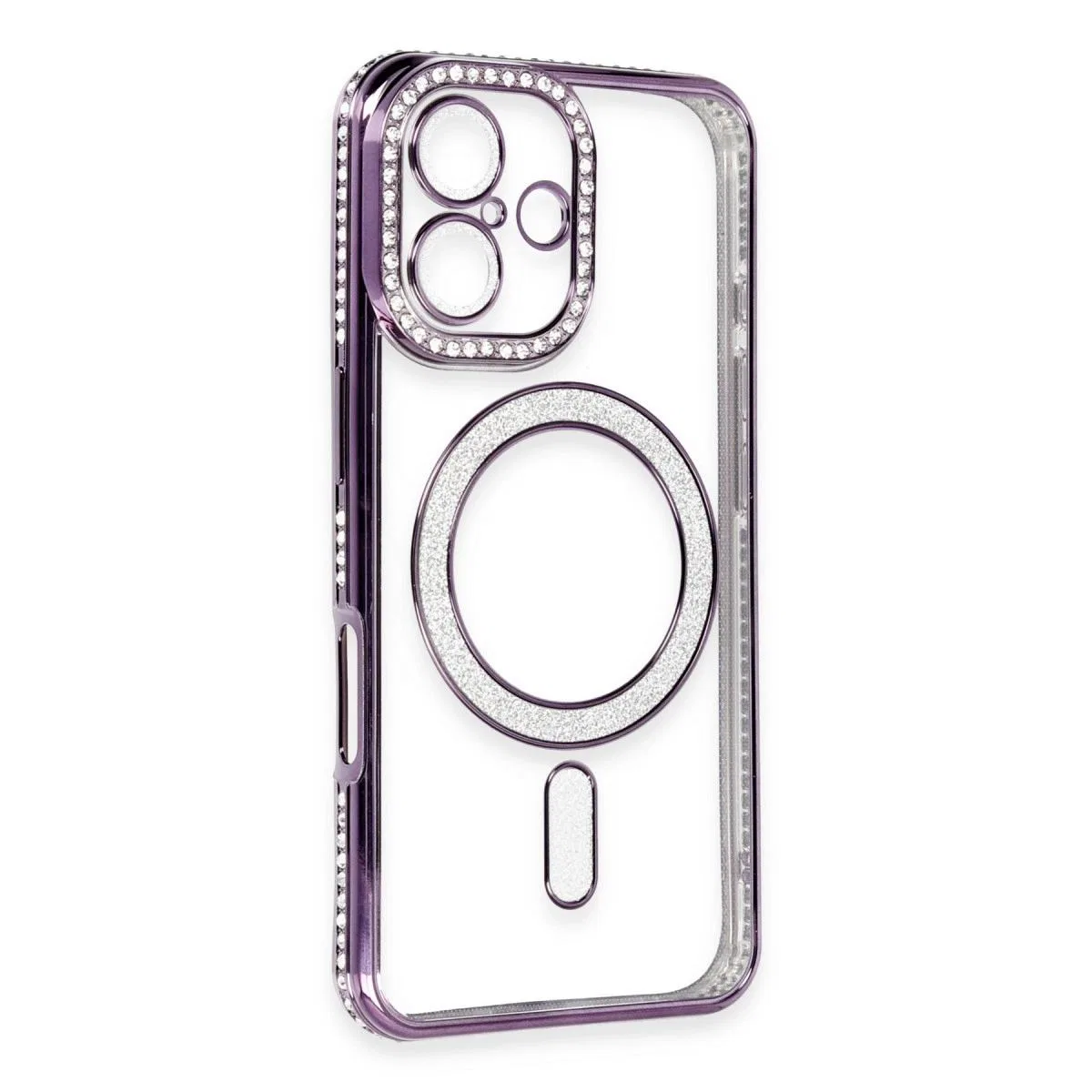 Apple İphone 16 Kılıf Joke Simli Magneticsafe Kılıf - Derin Mor görsel 3