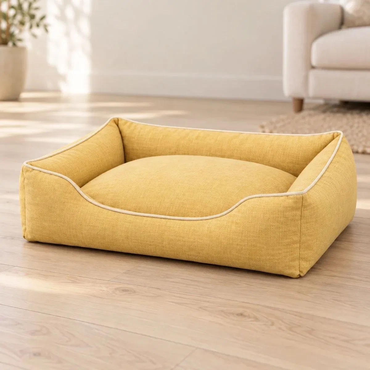 Kedi Köpek Yatağı Vera Premium Yatak - Hardal / Large görsel 2