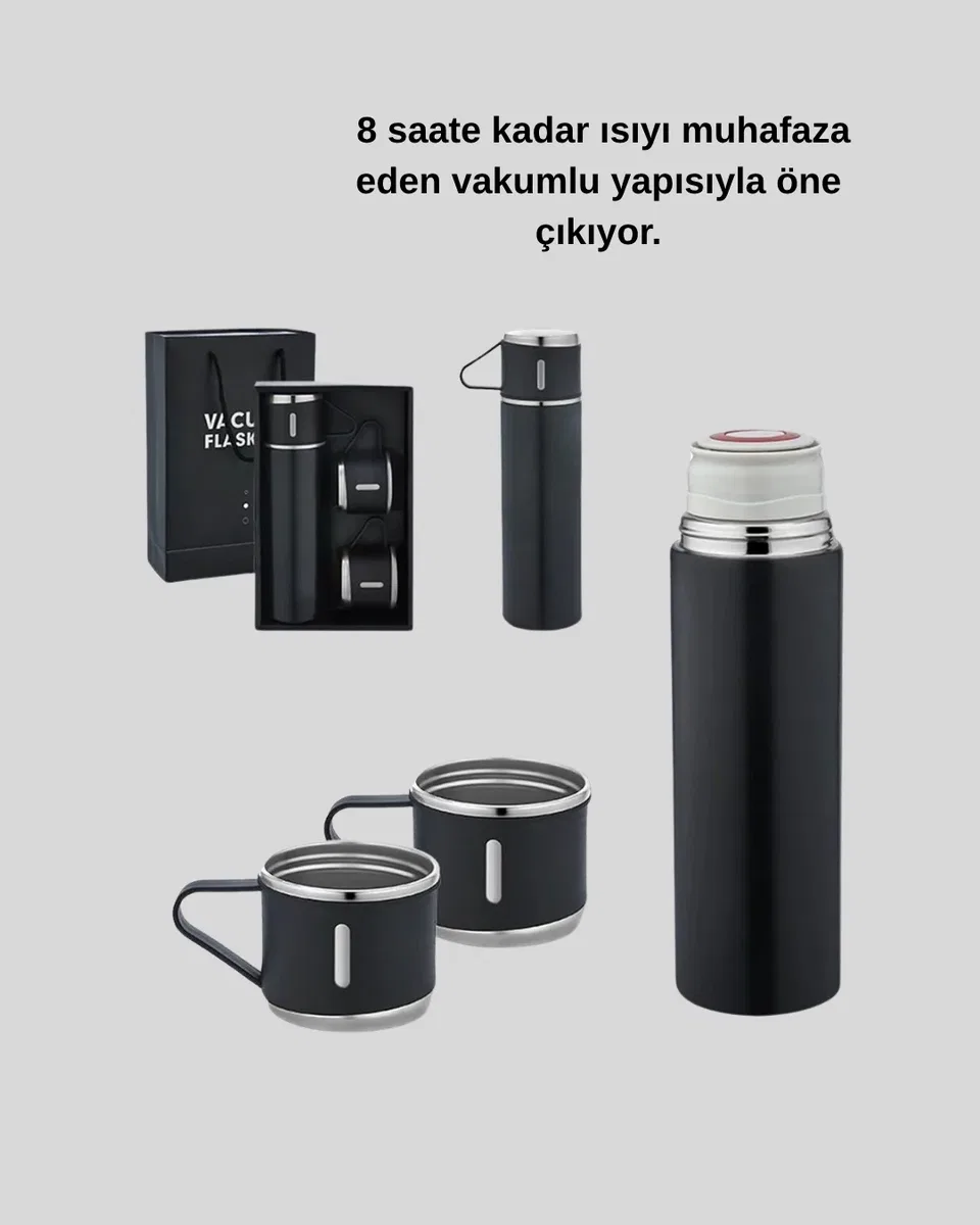 500 ml Vakumlu Termos – Çift Kat Paslanmaz Çelik, Sızdırmaz Kapağıyla Sıcak ve Soğuk İçeceklere Özel görsel 4