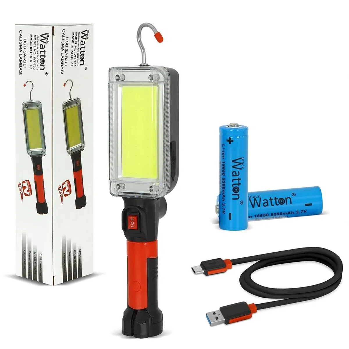 Usb Şarjlı Oto Tamirci Çalışma Lambası Wt-733 görsel 2