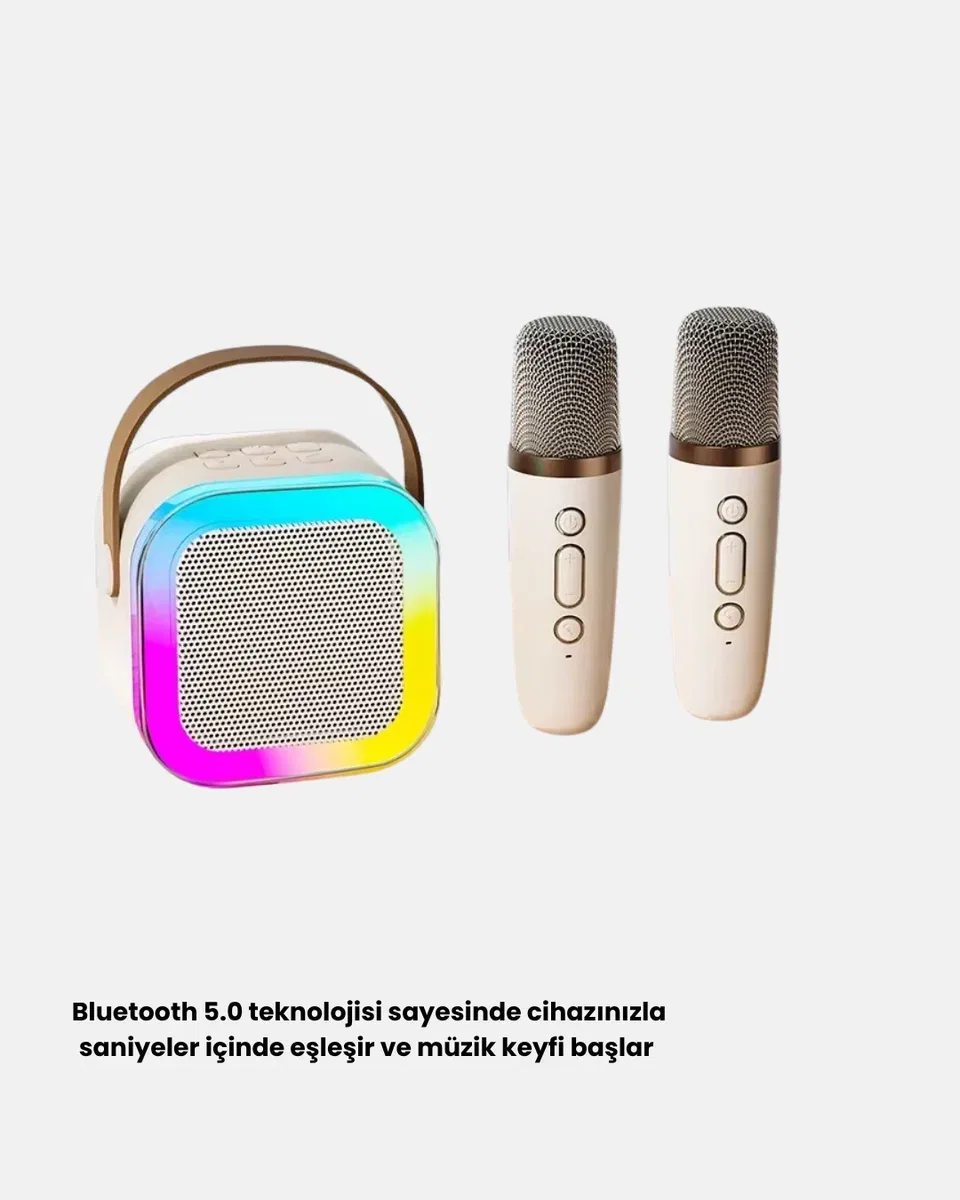 Taşınabilir Karaoke Hoparlör Bluetooth 5. 0 ve Çift Mikrofonlu görsel 3