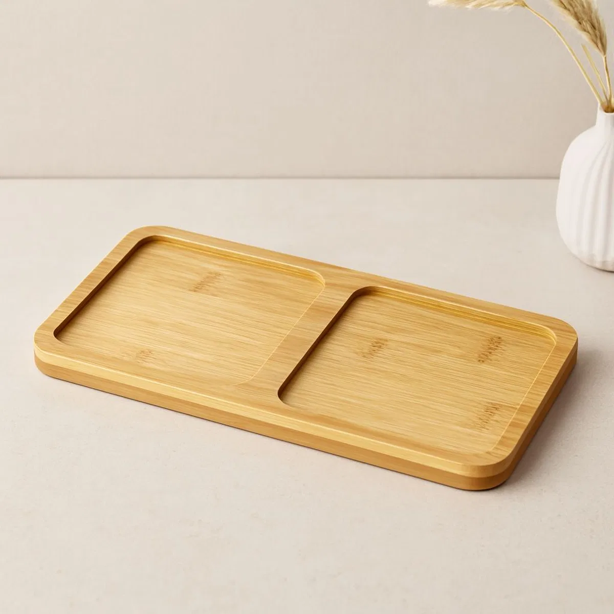 Bambu 2 Bölmeli Yağdanlık Altlığı 20x10x0. 8 cm görsel 2
