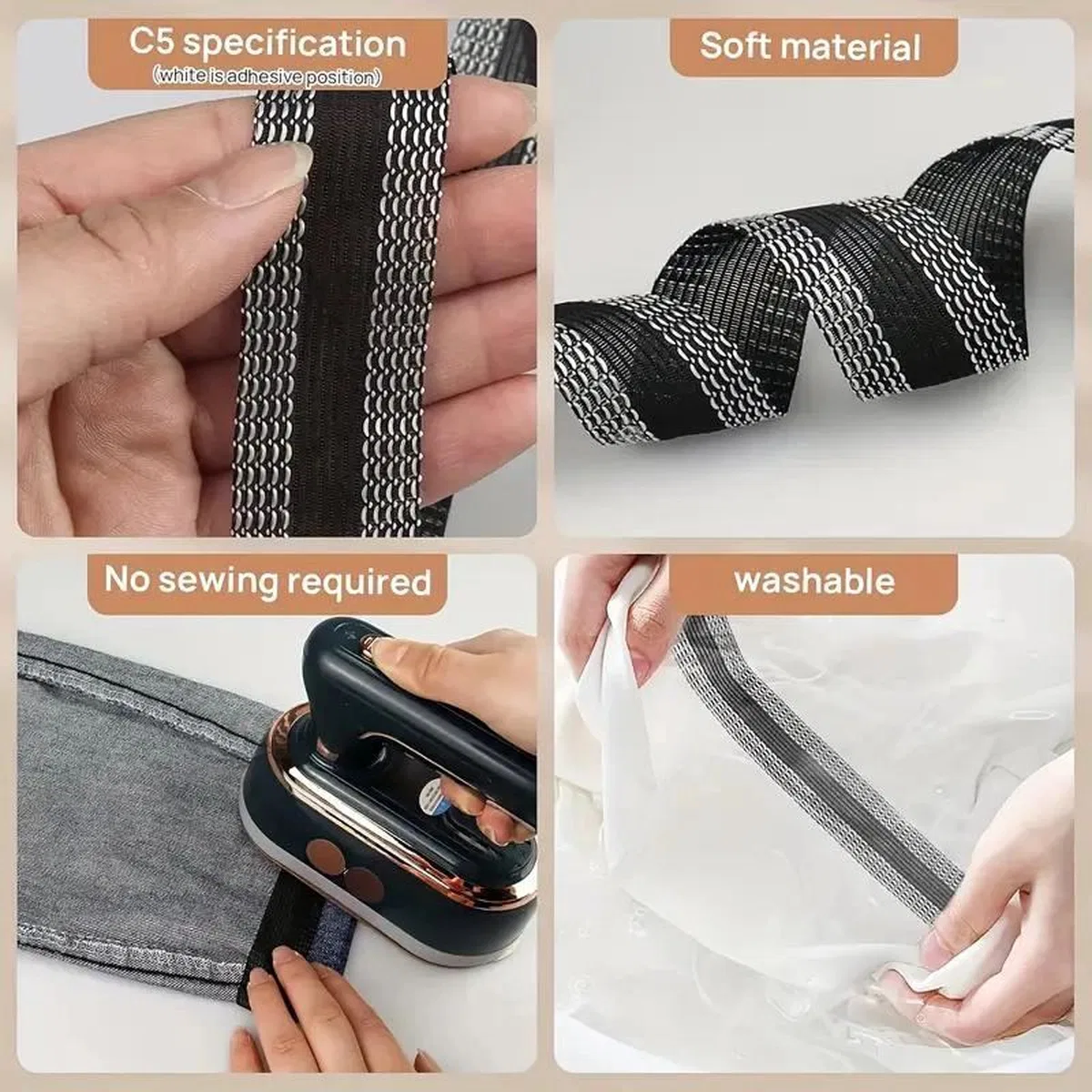 Kendinden Yapışkanlı Pantolon Kıvırma Şeridi görsel 3