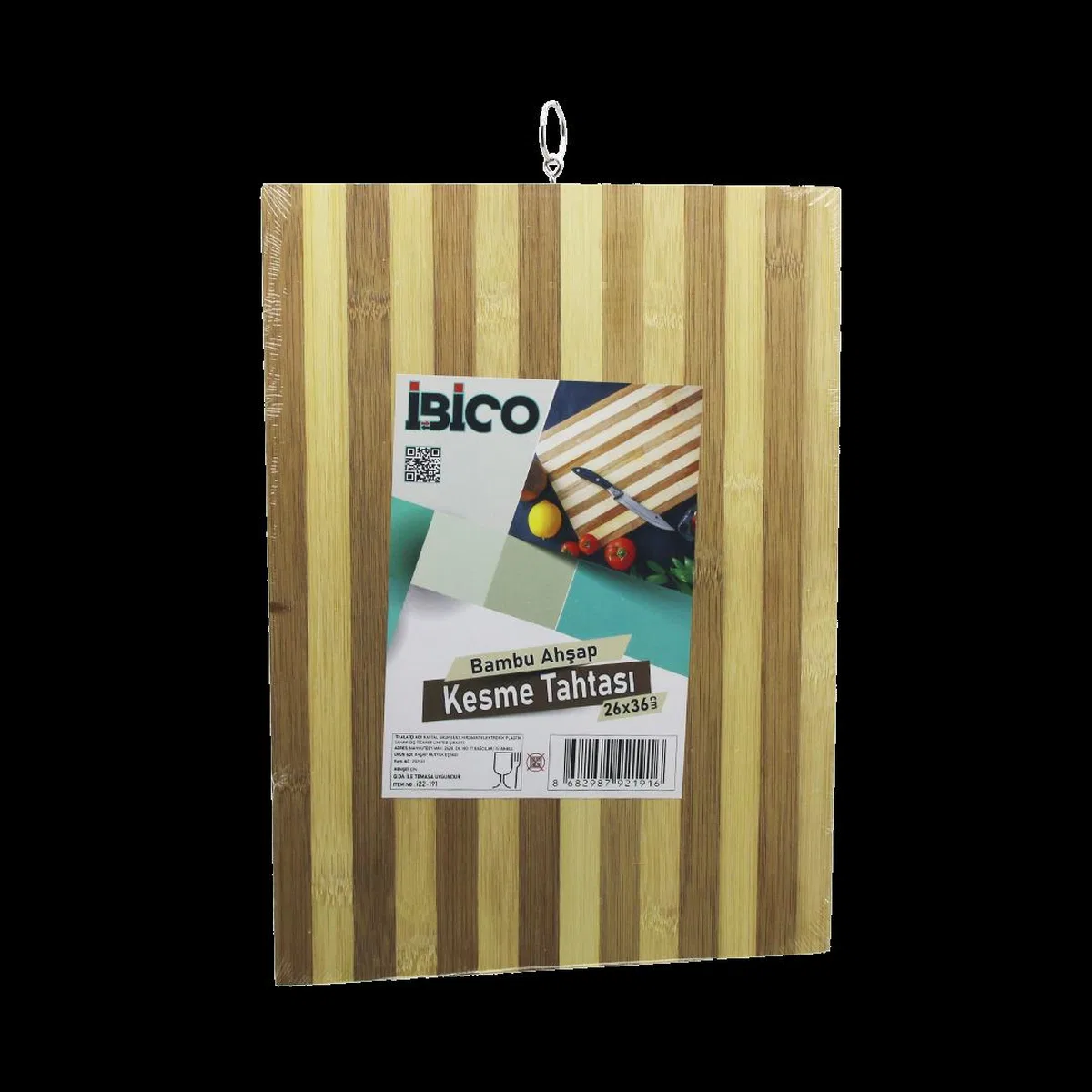 Bambu Kesme Tahtası 26x36x1. 2 cm Metal Kulplu görsel 2