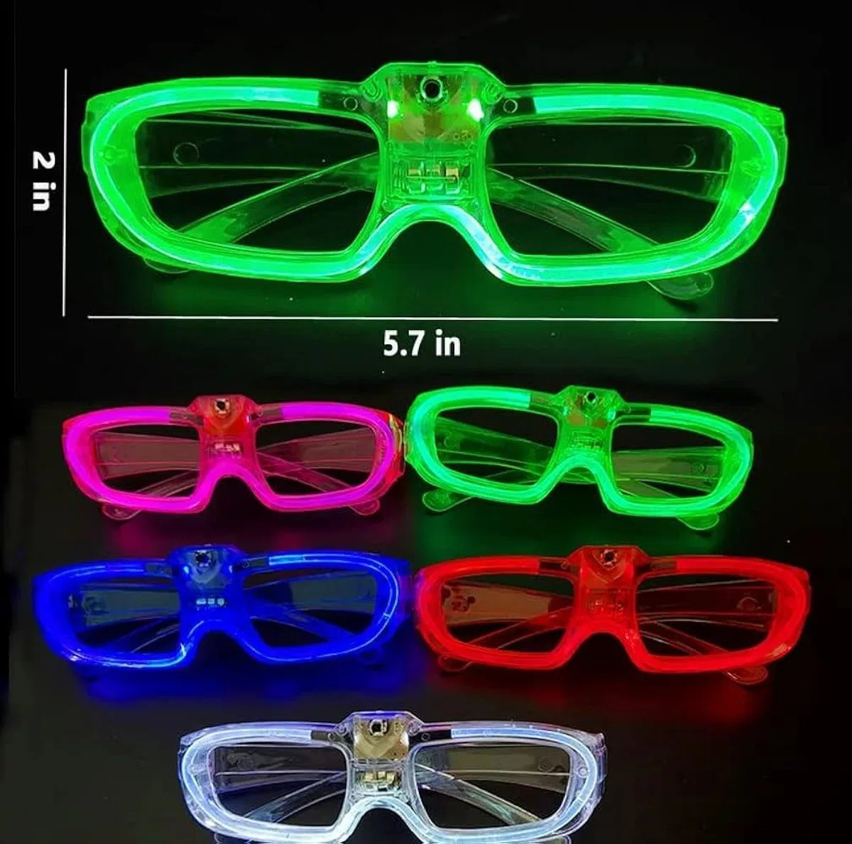 Kırmızı Led Işıklı Parti Gözlüğü 3 Modlu – Glow Gece Eğlence Gözlüğü görsel 3