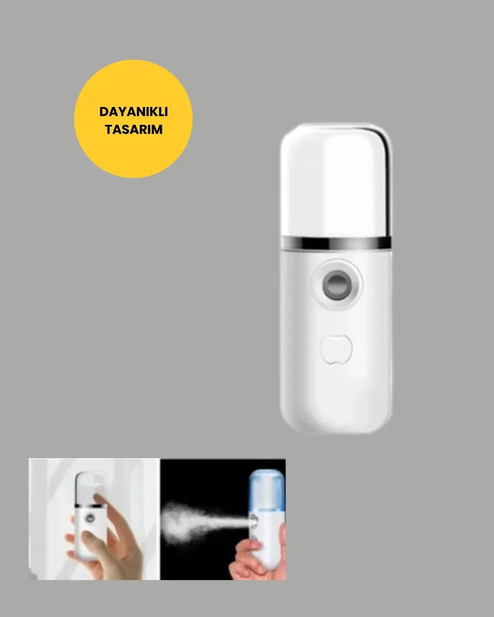 Kablosuz Şarjlı Mini Buhar Nemlendirici – Cilt ve Ortam İçin Taşınabilir Akıllı Cihaz görsel 2